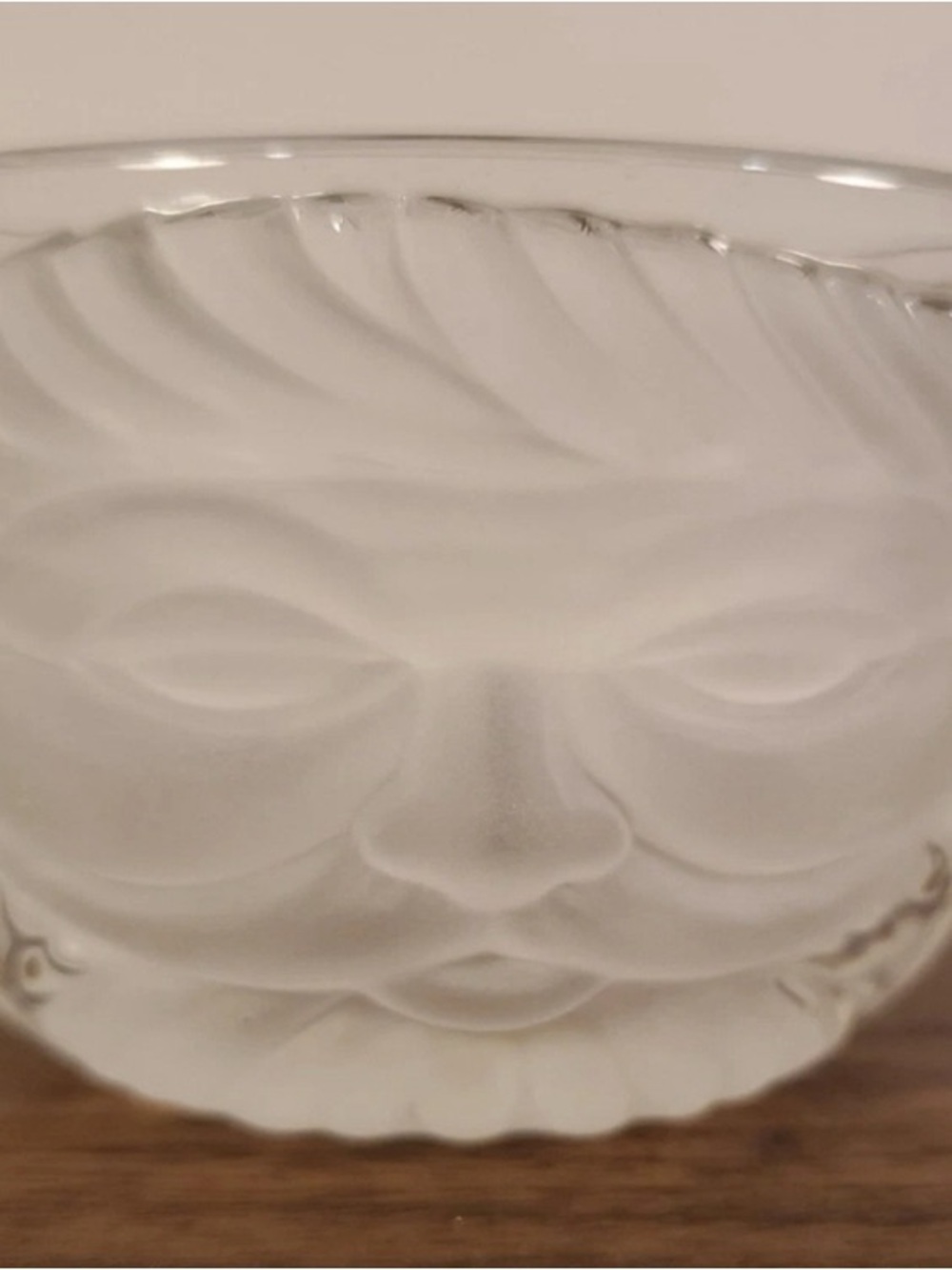 Frosted White Glass Sun Face Decorative Bowl